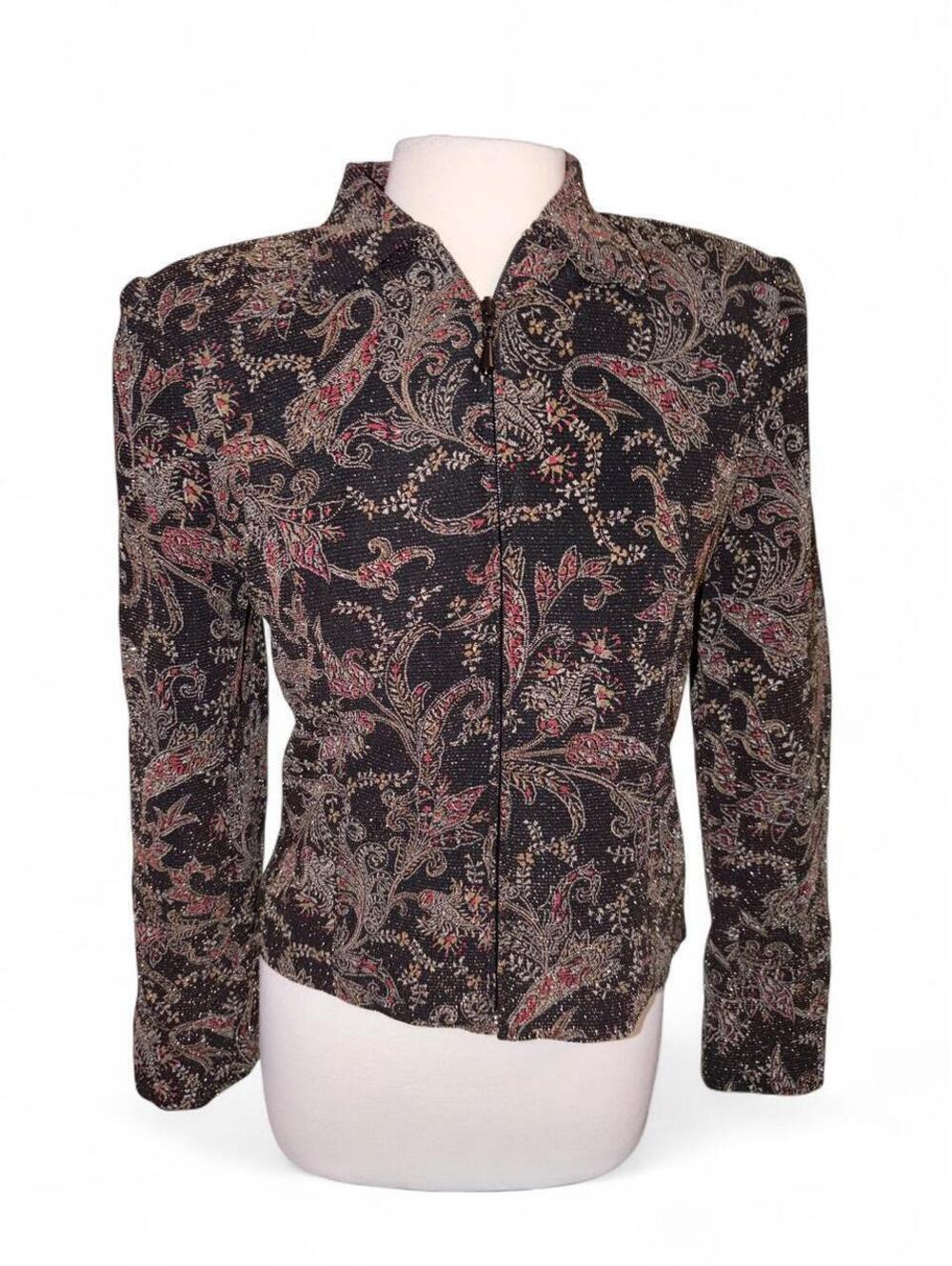 Vintage Giancarlo Ferrari Metallic Multi Lurex Paisley Evening Jacket